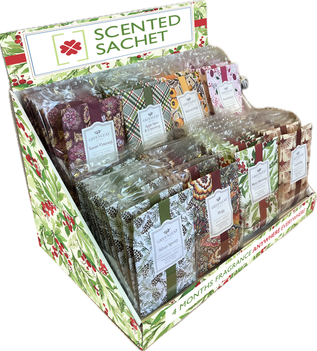 Cardboard Display with 8 top Festive Greenleaf fragrances